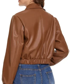 womens-brown-faux-leather-short-bomber-jacket