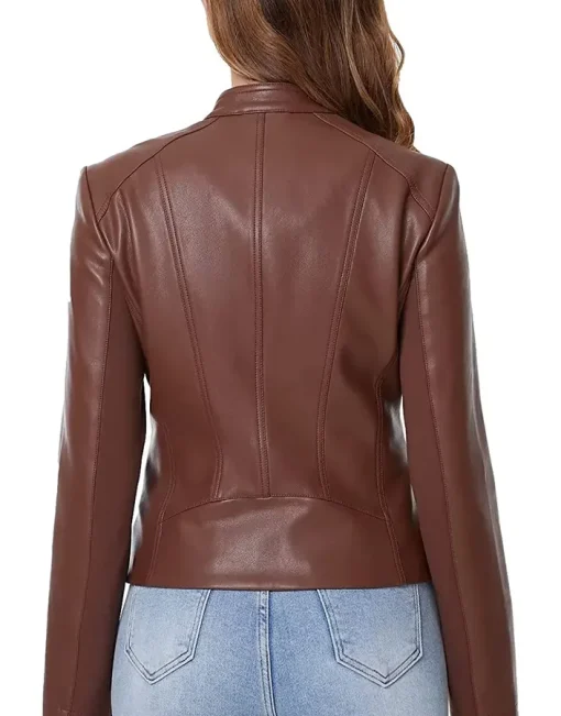 womens-brown-faux-leather-zip-up-slim-fit-jacket