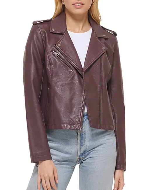 womens-burgundy-faux-leather-asymmetrical-zip-motorcycle-jacket