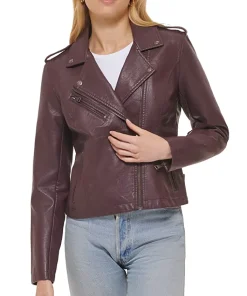 womens-burgundy-faux-leather-asymmetrical-zip-motorcycle-jacket