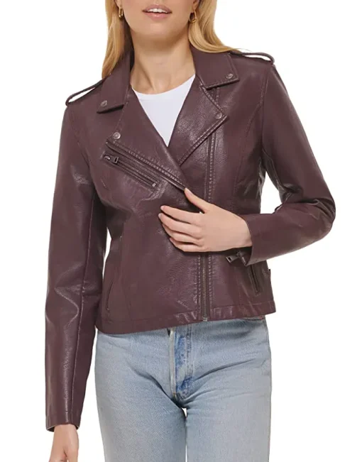 womens-burgundy-faux-leather-asymmetrical-zip-motorcycle-jacket