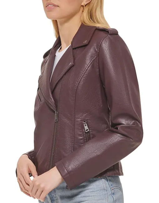 womens-burgundy-faux-leather-asymmetrical-zip-motorcycle-jacket