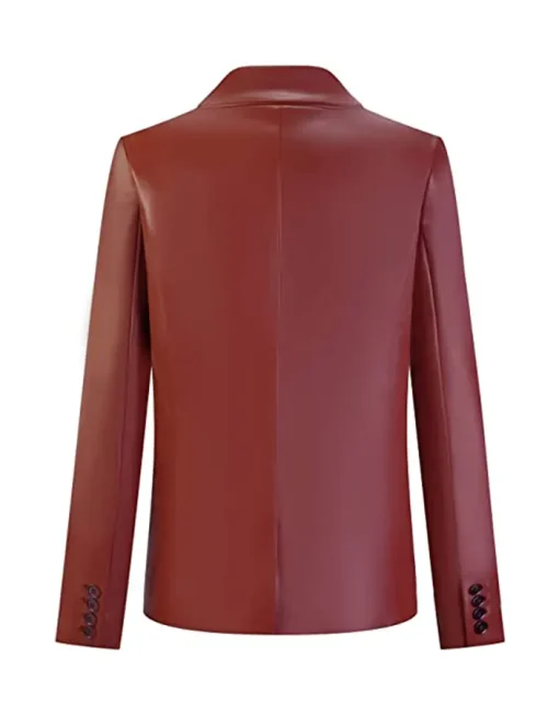 womens-burgundy-faux-leather-long-sleeve-blazer