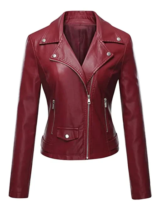 womens-burgundy-faux-leather-moto-biker-jacket