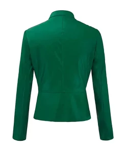 womens-casual-slim-fit-dark-green-faux-leather-biker-jacket