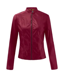 womens-casual-slim-fit-maroon-faux-leather-biker-jacket