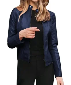 womens-casual-slim-fit-navy-blue-faux-leather-biker-jacket