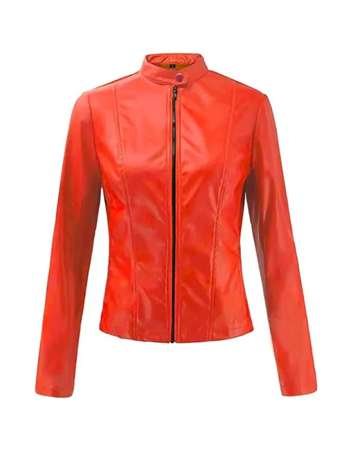 womens-casual-slim-fit-orange-faux-leather-biker-jacket