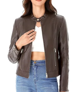 womens-chocolate-brown-faux-leather-zip-up-slim-fit-jacket