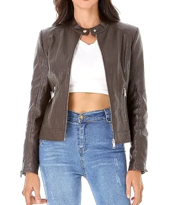 womens-chocolate-brown-faux-leather-zip-up-slim-fit-jacket