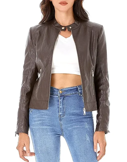 womens-chocolate-brown-faux-leather-zip-up-slim-fit-jacket