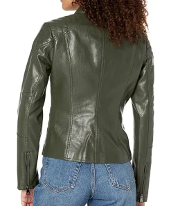 womens-classic-short-moto-dark-green-faux-leather-jacket