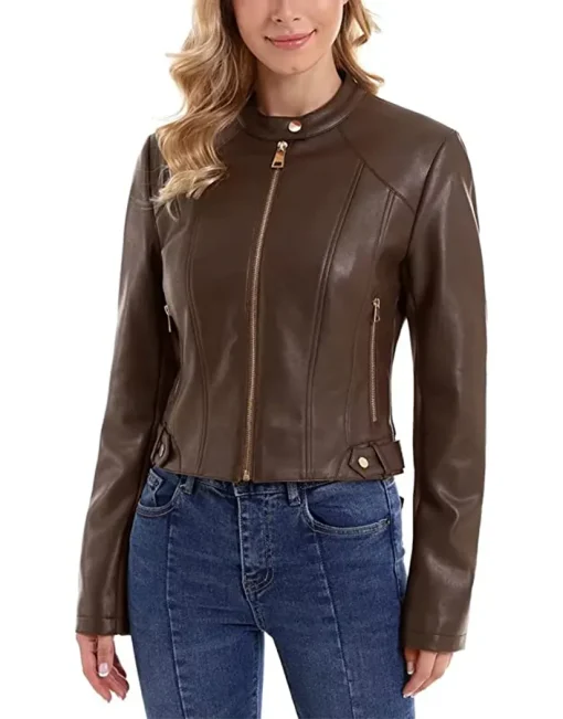 womens-zip-up-dark-brown-faux-leather-slim-fit-jacket