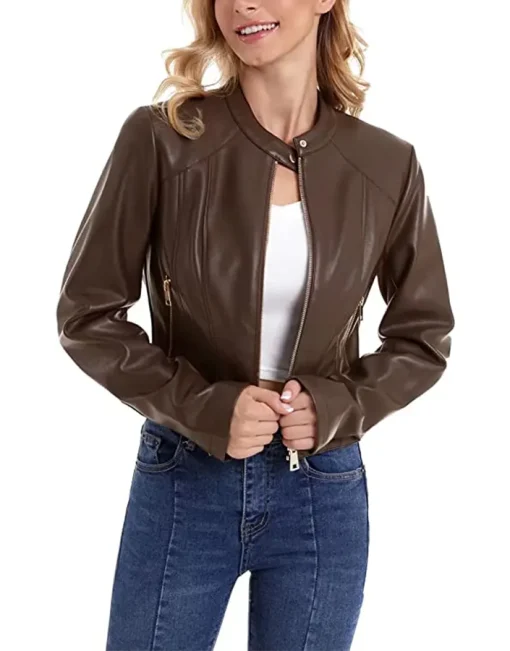 womens-zip-up-dark-brown-faux-leather-slim-fit-jacket