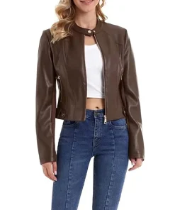 womens-zip-up-dark-brown-faux-leather-slim-fit-jacket