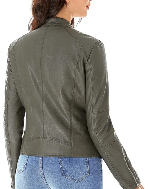 womens-green-faux-leather-zip-up-slim-fit-jacket