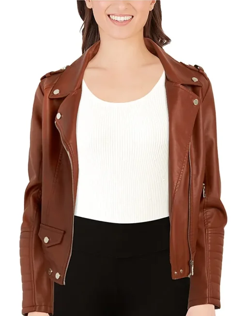 womens-faux-leather-brown-motorcycle-jacket