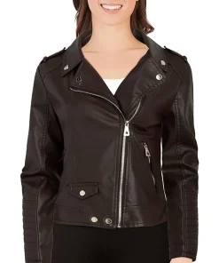 womens-faux-leather-coffee-brown-motorcycle-jacket