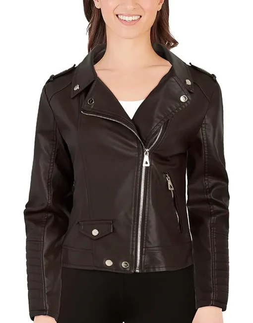 womens-faux-leather-coffee-brown-motorcycle-jacket