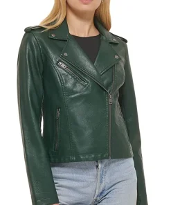 womens-green-faux-leather-asymmetrical-zip-motorcycle-jacket