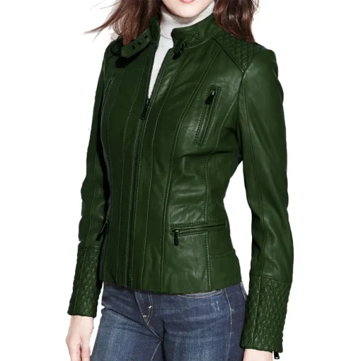 womens-green-faux-leather-slim-fit-biker-jacket