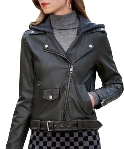 womens-hooded-black-faux-leather-biker-jacket