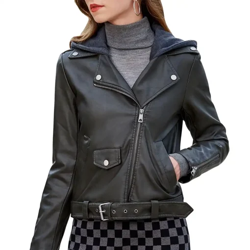 womens-hooded-black-faux-leather-biker-jacket