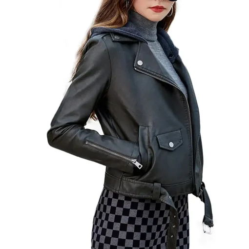 womens-hooded-black-faux-leather-biker-jacket