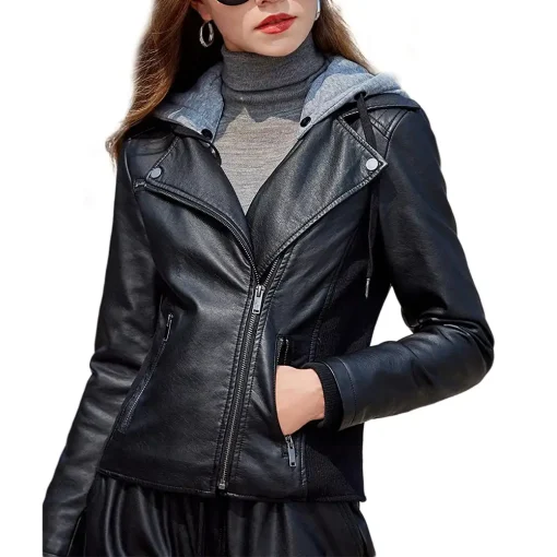 womens-hooded-black-faux-leather-slim-fit-jacket