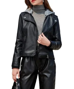 womens-hooded-black-faux-leather-slim-fit-jacket