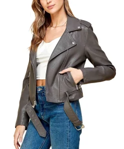 womens-lapel-collar-grey-faux-leather-motorcycle-jacket