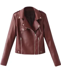 womens-maroon-faux-leather-classic-motorcycle-jacket