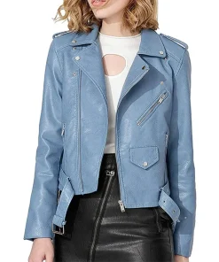 womens-multi-zipper-pockets-blue-faux-leather-jacket