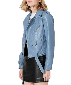 womens-multi-zipper-pockets-blue-faux-leather-jacket