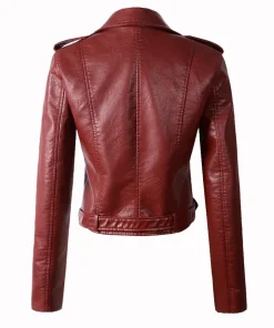 womens-multi-zipper-pockets-maron-faux-leather-jacket