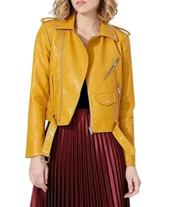 womens-multi-zipper-pockets-yellow-faux-leather-jacket