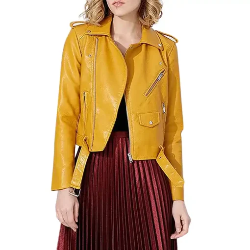 womens-multi-zipper-pockets-yellow-faux-leather-jacket