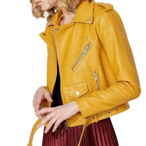 womens-multi-zipper-pockets-yellow-faux-leather-jacket