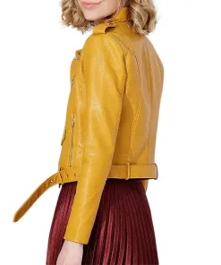 womens-multi-zipper-pockets-yellow-faux-leather-jacket