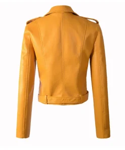 womens-multi-zipper-pockets-yellow-faux-leather-jacket