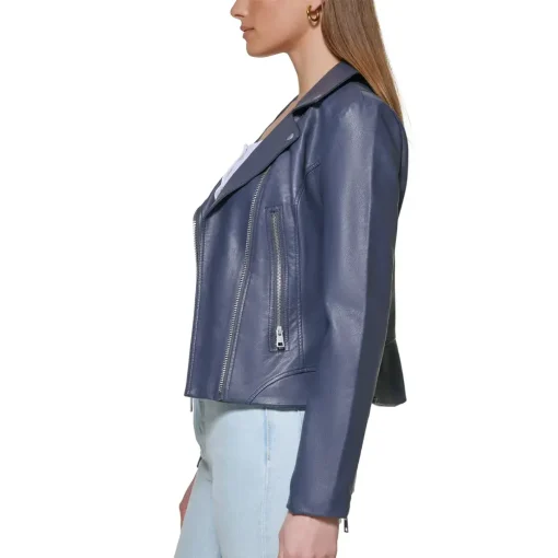 womens-pacific-dark-navy-blue-faux-leather-moto-jacket