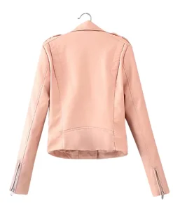 womens-peach-faux-leather-classic-motorcycle-jacket