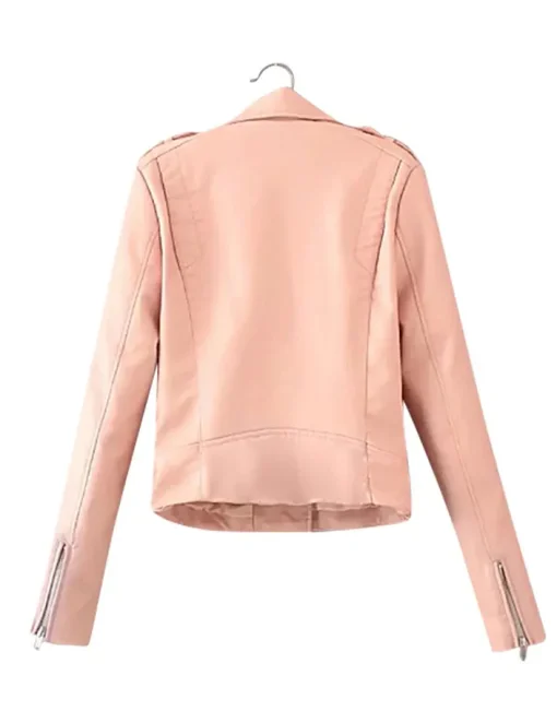 womens-peach-faux-leather-classic-motorcycle-jacket