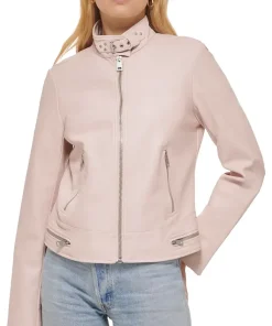 womens-peach-faux-leather-racer-jacket