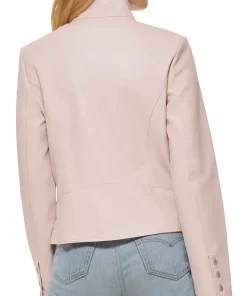 womens-peach-faux-leather-racer-jacket