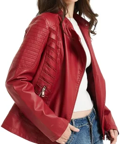 womens-red-faux-leather-casual-moto-jacket