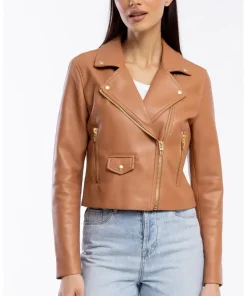 womens-regular-fit-brown-faux-leather-biker-jacket