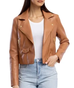 womens-regular-fit-brown-faux-leather-biker-jacket