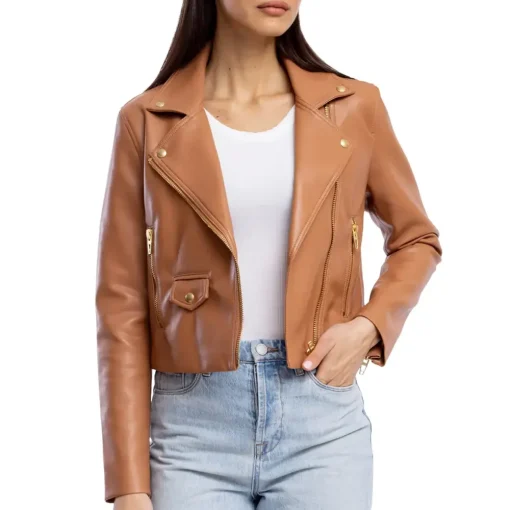 womens-regular-fit-brown-faux-leather-biker-jacket