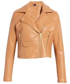 womens-regular-fit-brown-faux-leather-biker-jacket